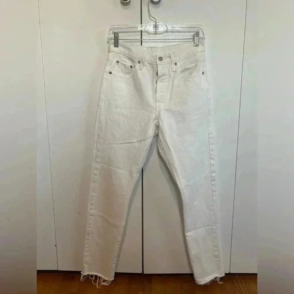 Levi’s 501’s Premium White Denim Skinny Jeans Size 25 - Picture 8 of 8